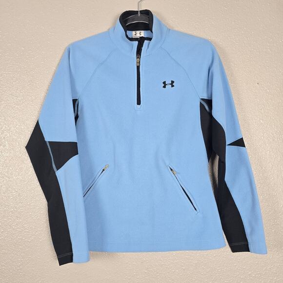 Under Armour Women's Light Blue Fleece 1/4 Zip Pullover Size Medium - Picture 1 of 7